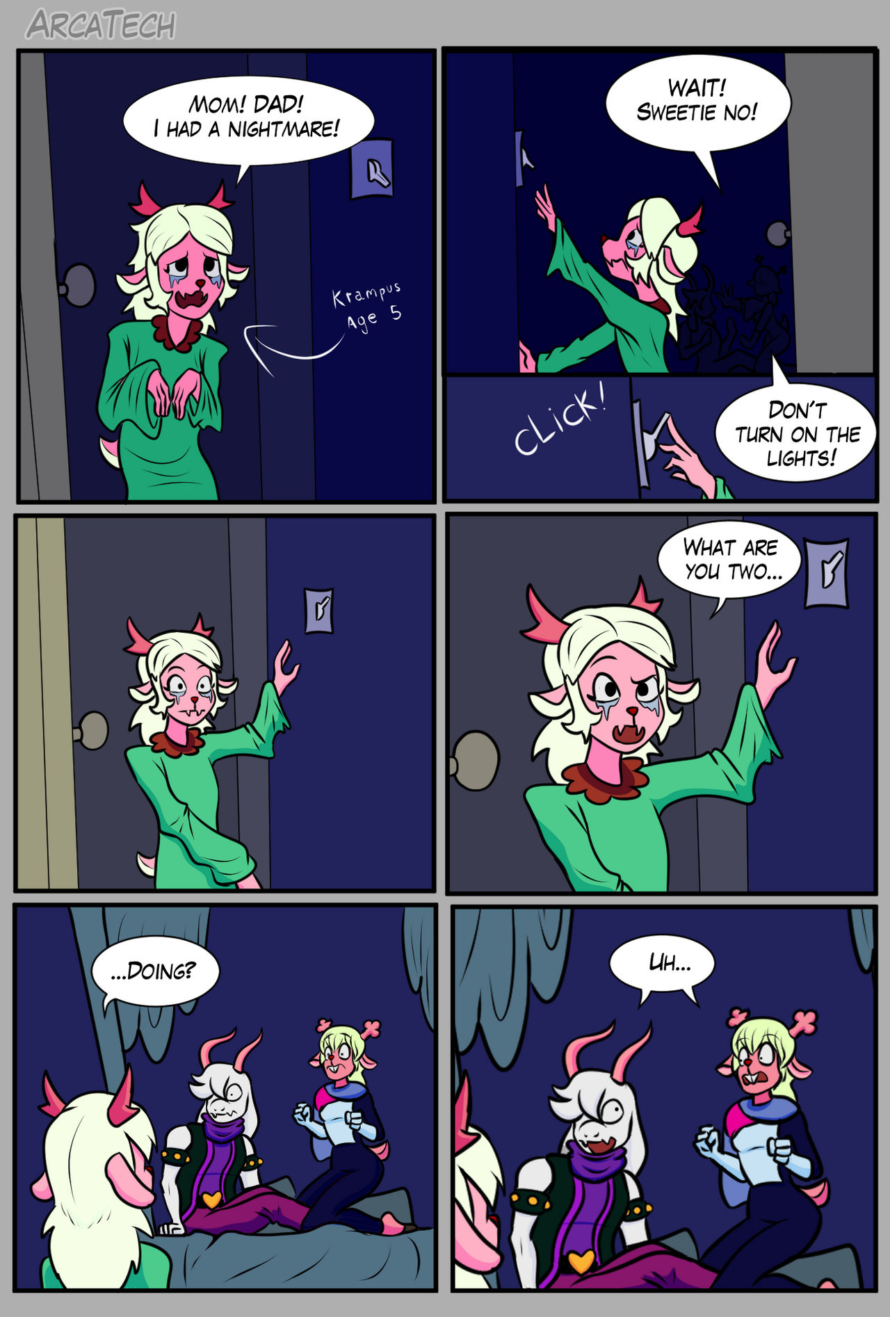 Krampus walks in at a bad time - Part 1 by ArcaTech on DeviantArt
