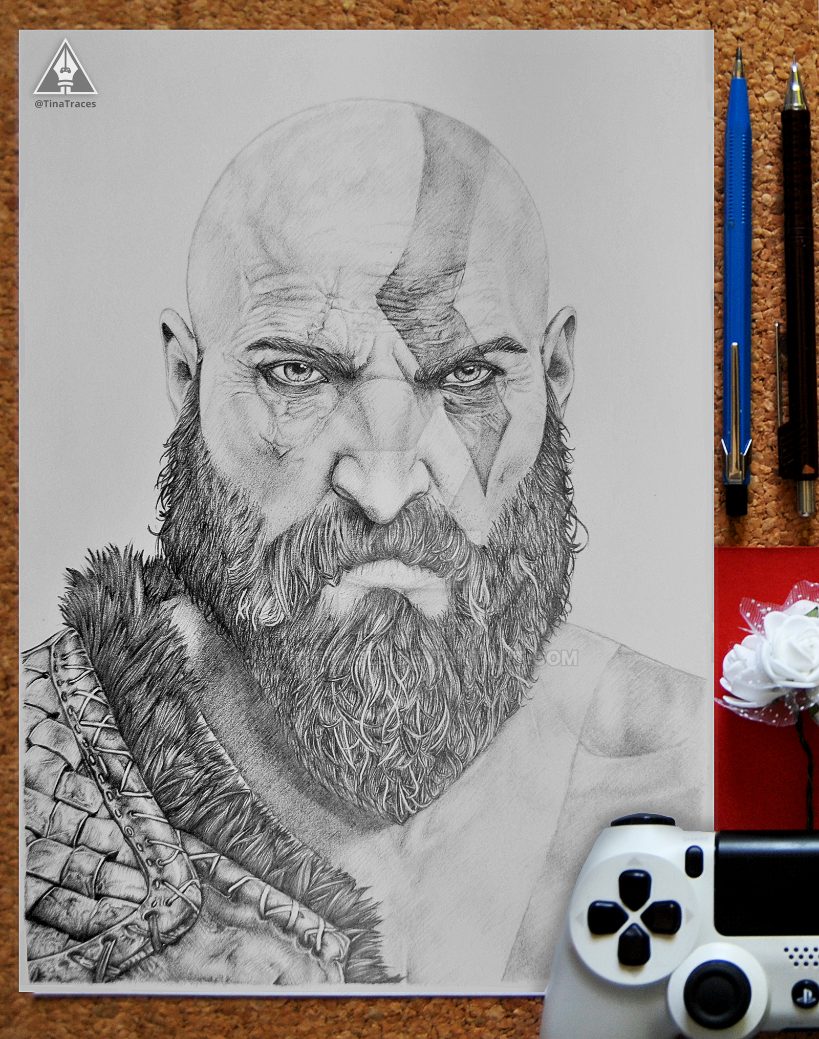 Kratos From God Of War Pencil Drawing By Tinatraces On Deviantart Kratos From God Of War Pencil Drawing By Tinatraces On Deviantart