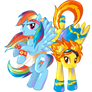 Warrior Rainbow Dash and Wonderbolt Spitfire