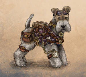 Steampunk Terrier (colour) by Gotyu