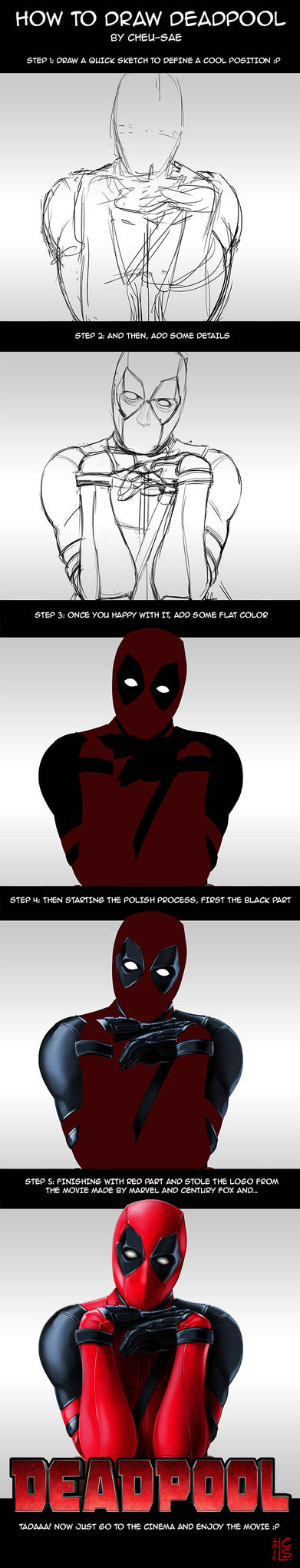 Deadpool Draw Reference How to draw Deadpool by Cheu-Sae on DeviantArt