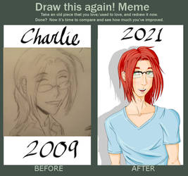 Draw This Again! Meme. Charlie 12 years later.