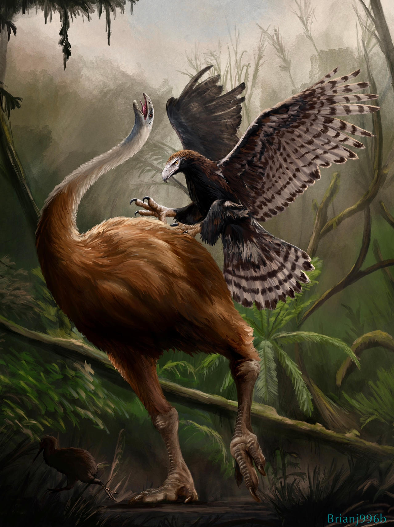 Haast s Eagle Attacking A Giant Moa By Brianj996b On DeviantArt haast-s-eagle-attacking-a-giant-moa-by-brianj996b-on-deviantart