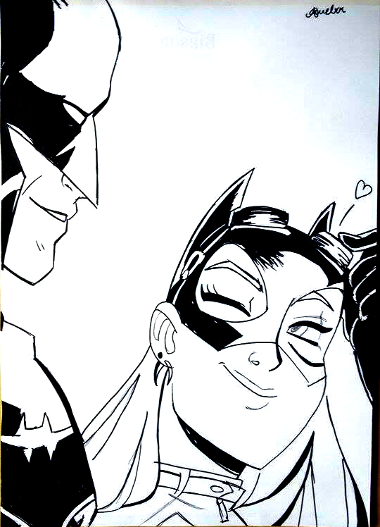 Batman and Batgirl - Copy of @babsdraws