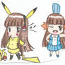 Pikachu and Mudkip Gijinka (Remake)