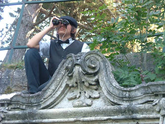 Steampunk Tourist in the fores