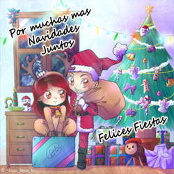 COMISSION - Chibis Laura y Oscar - ChristmasTime
