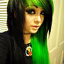 Emo girl with green and black hair