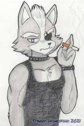 Wolf Smoking Doodle