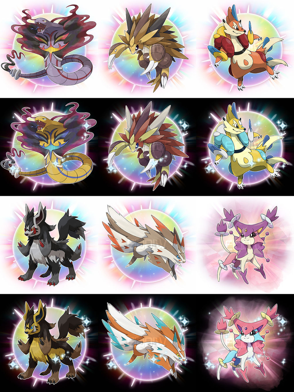 some fake mega pokemon by Nyjee