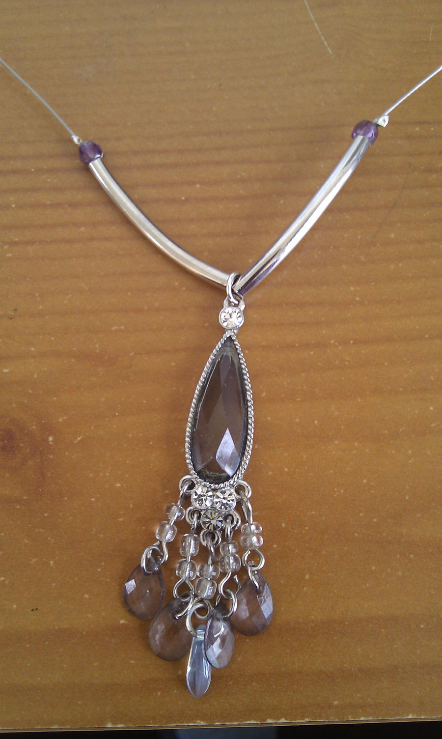 purple beaded necklace pendant