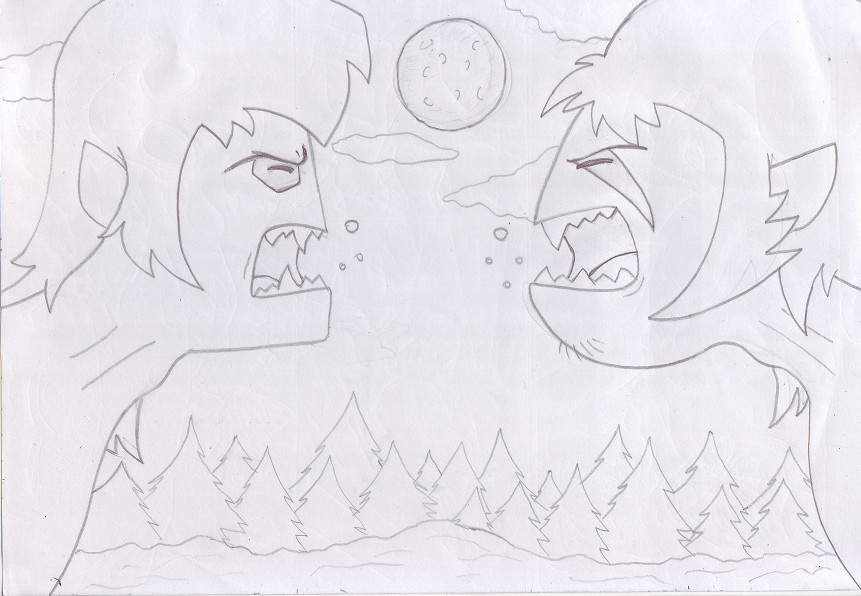 INSANITY WOLF VS COURAGE WOLF (NOT COLORED)