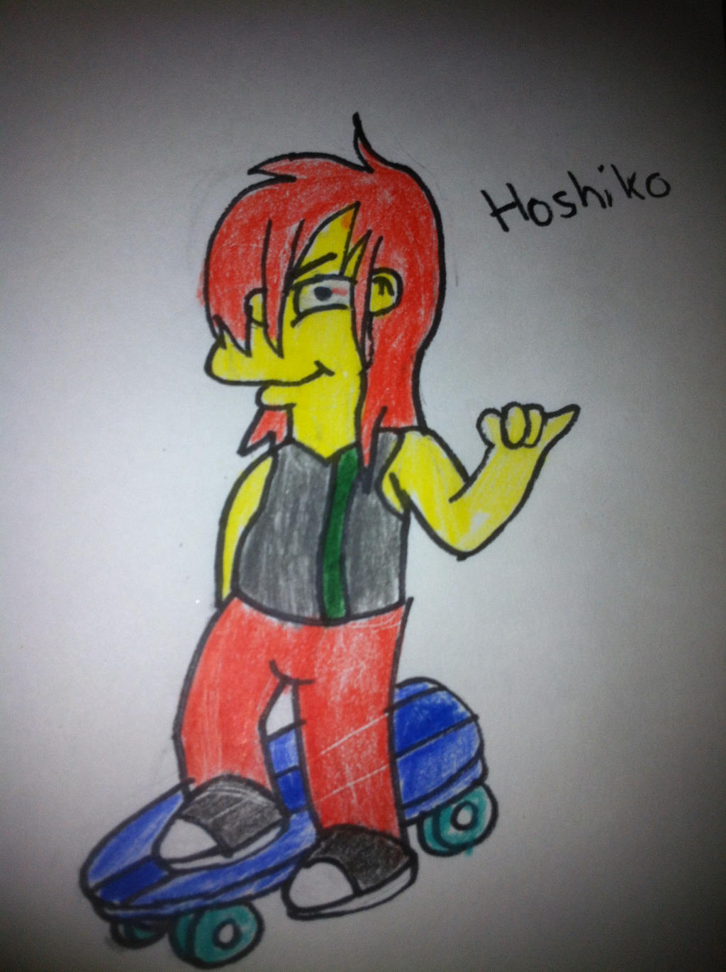 first try at drawing simpson oc: Hoshiko