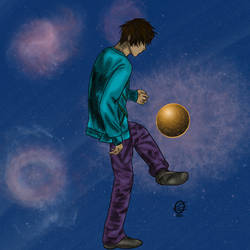 Playing soccer with a planet