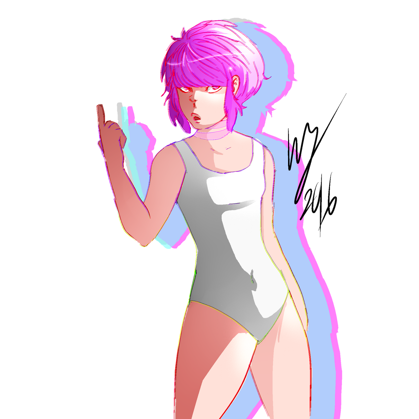 Pink haired girl (Art Trade)