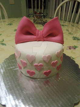 Pink bow cake