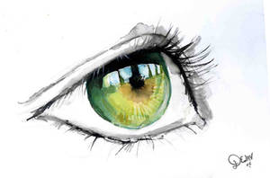 Green Eye in Watercolour