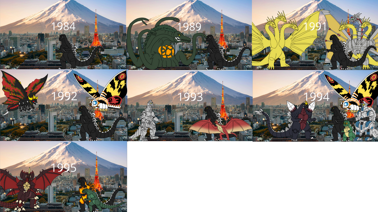 Godzilla Life Evolution of godzilla (1954 to 2024) part 2 by quillanlockard on DeviantArt