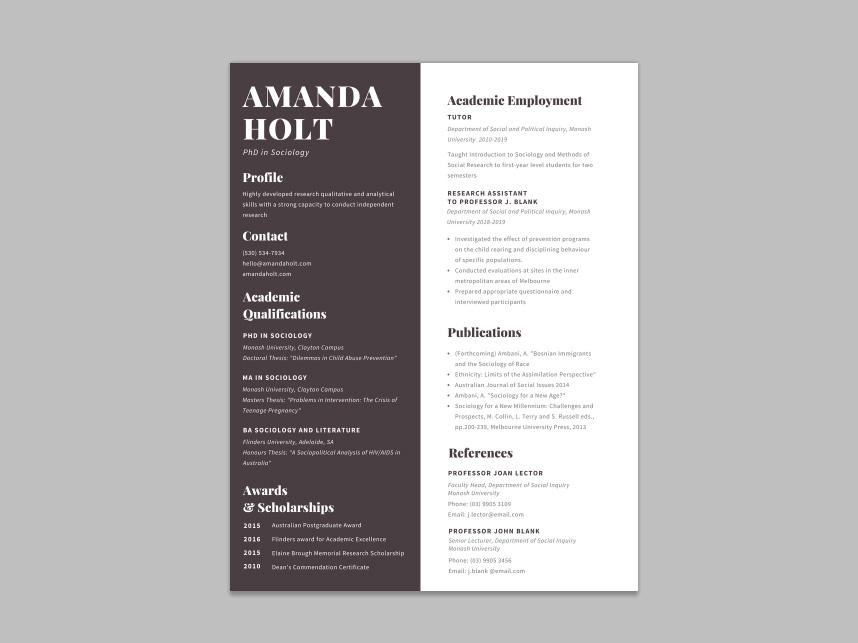 Free Academic Resume Template by julianma on DeviantArt