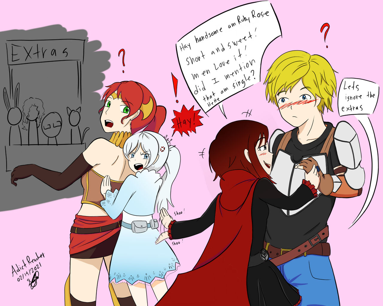 RWBY Ruby X Jaune + extras by AdictReader2 on DeviantArt