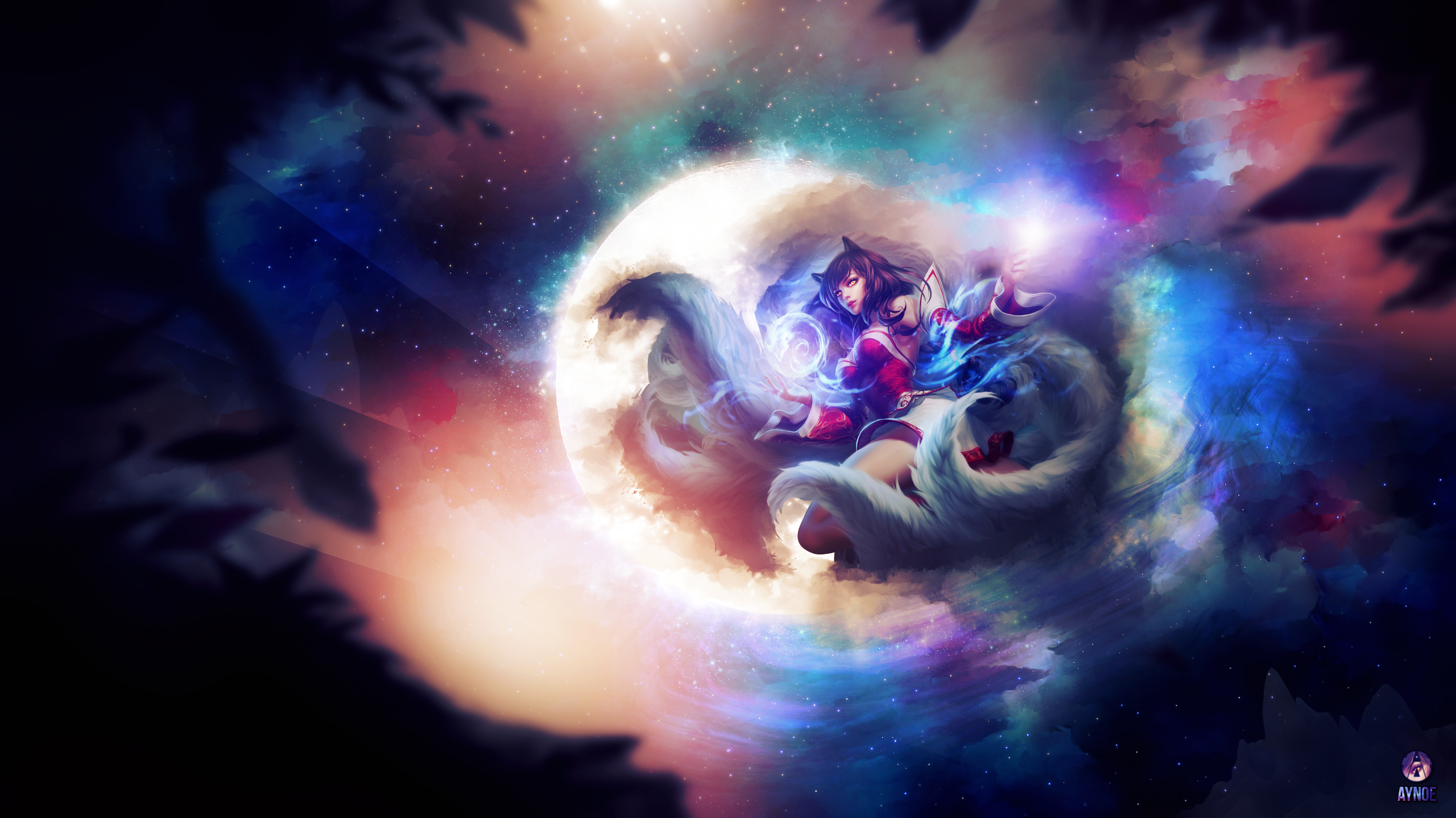 Ahri League Of Legends Wallpaper By Aynoe On Deviantart