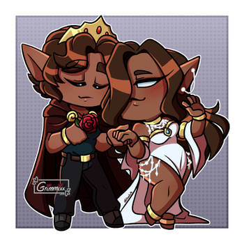 :[Commission] Chibi Rosalie and KingBrine: