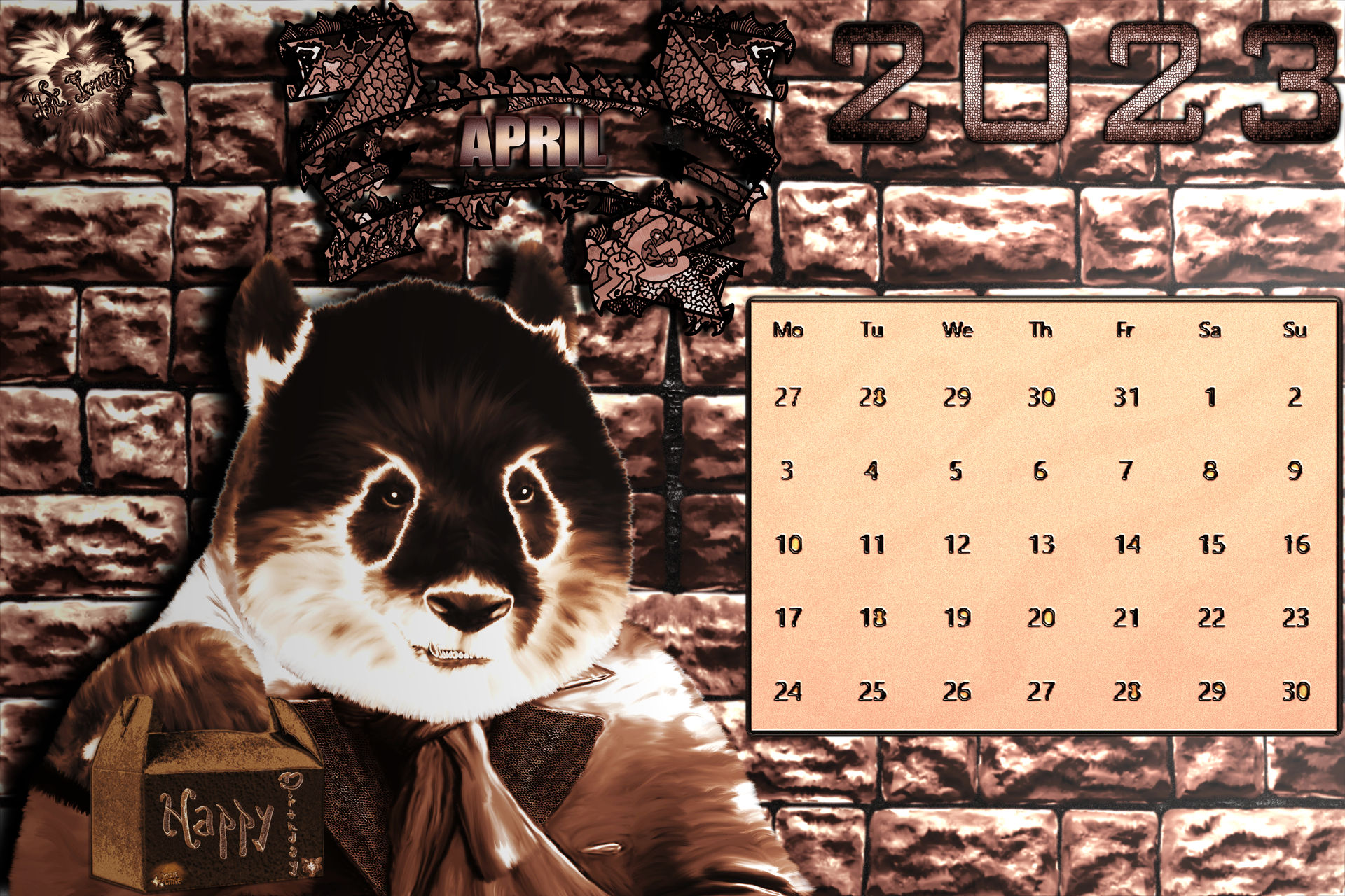 Great Panda 2023 April Calendar by YokTomato on DeviantArt