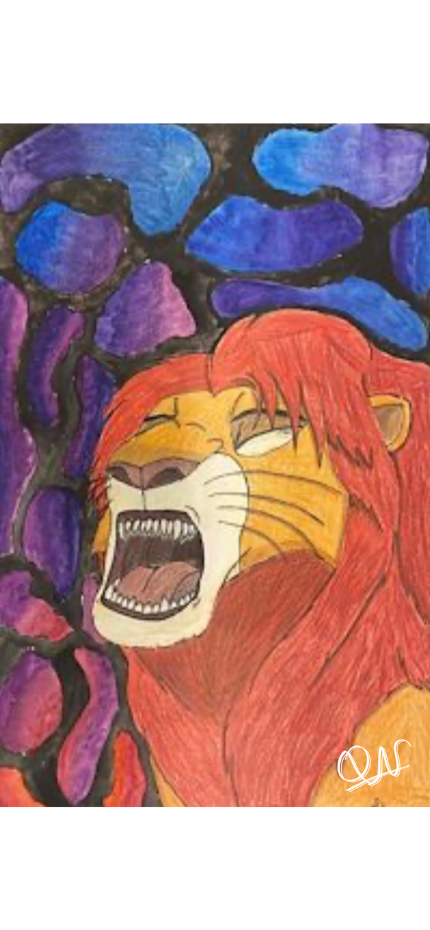 Simba Roaring - organic shape art by QueenNala63 on DeviantArt