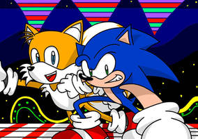 Sonic and tails at carnival night zone