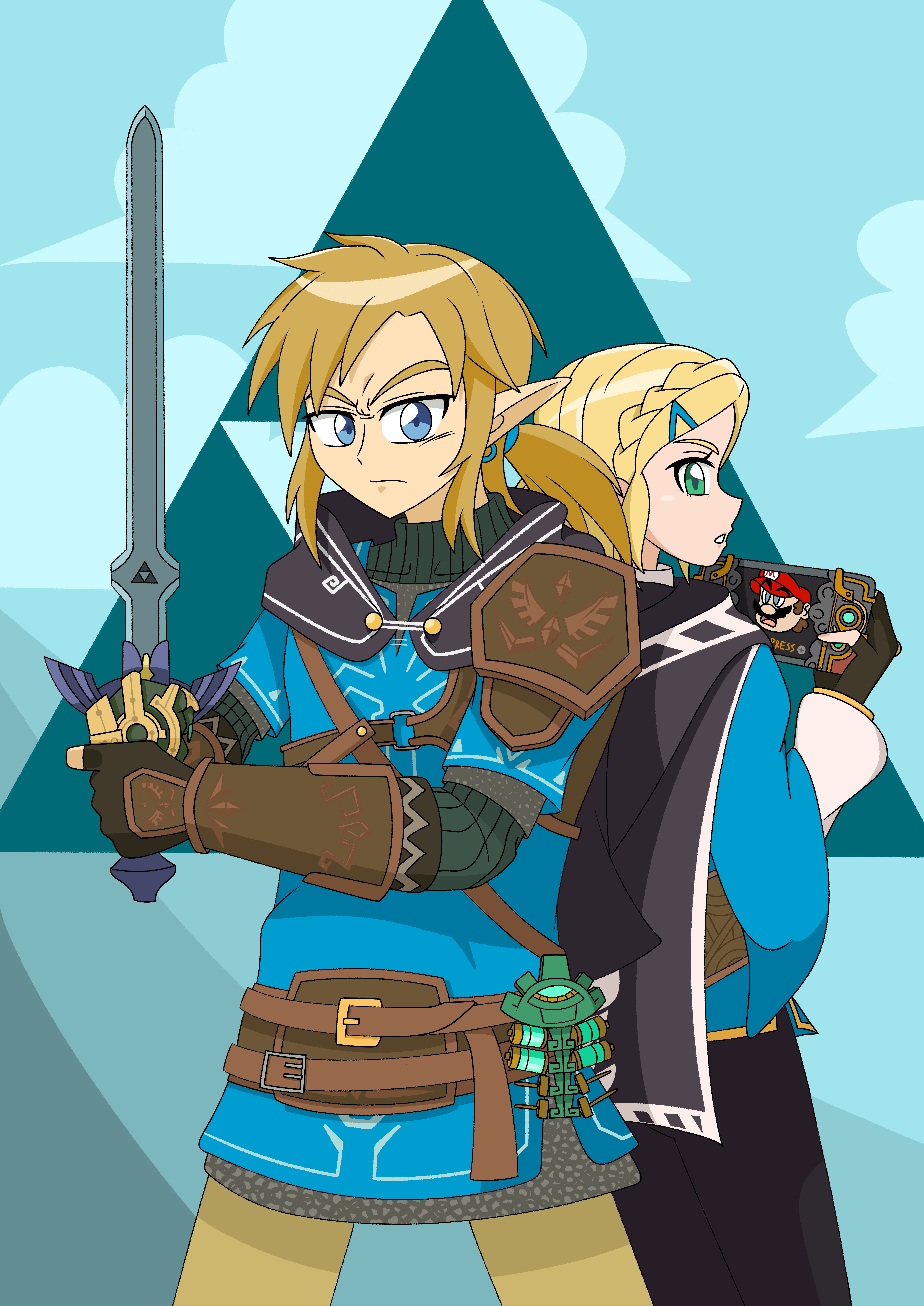BoTW] [TotK] Zelda and Link. (By @softp3ach_) : r/zelda