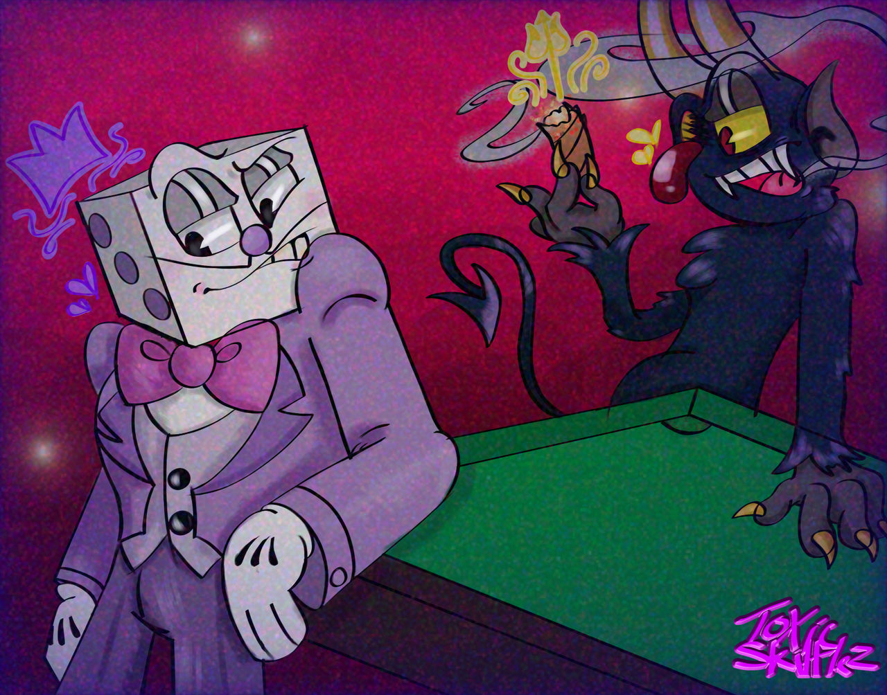 Welcome to my Orbit! — Fanart of The Devil and King Dice from The Cuphead