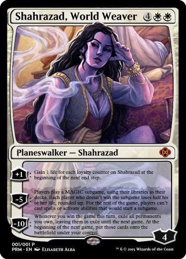 shahrazad mtg card - Arabian Nights 67 using their libraries as their decks Shahrazad, The Storyteller : r/custommagic