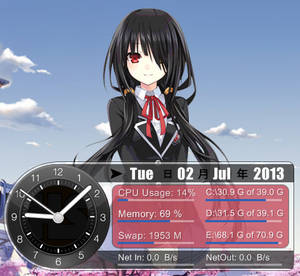 Rainmeter - Kurumi Tokisaki Clock Stats - hidd