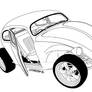 VW beetle rod outline drawing