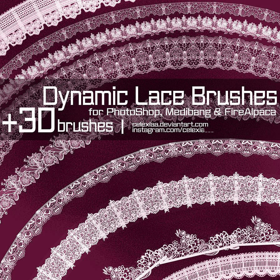 Dynamic Laces FREE Dynamic Lace Brushes for PhotoShop Medibang by CELEXIAA on DeviantArt