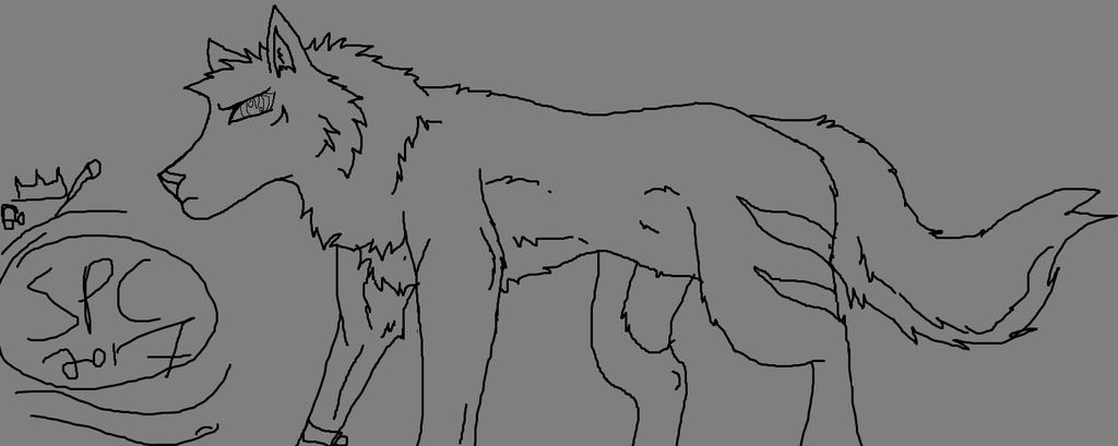 Free little wolf base read credit MS paint doodler