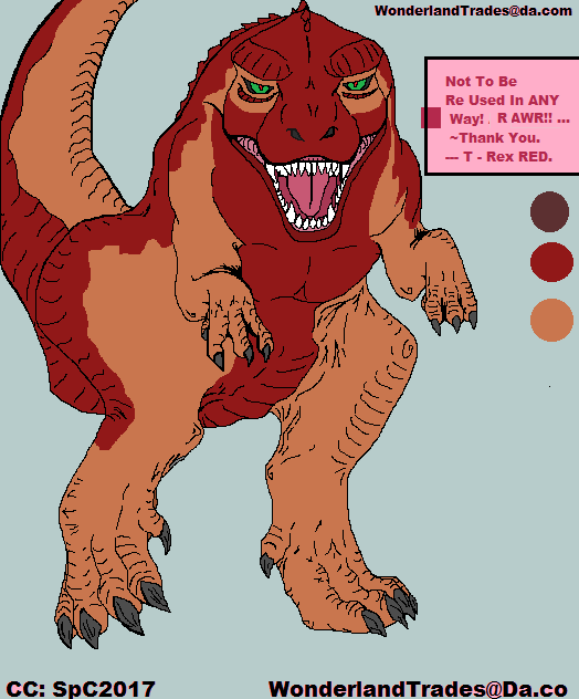 T-Rex RED (MS Paint Doodler - Read + Buy $ Base )