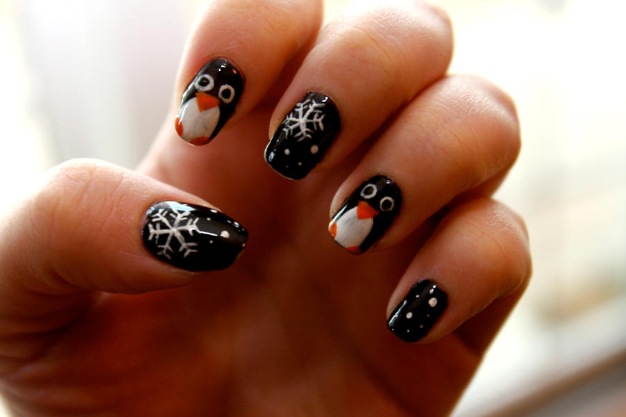 Penguin Nail Art