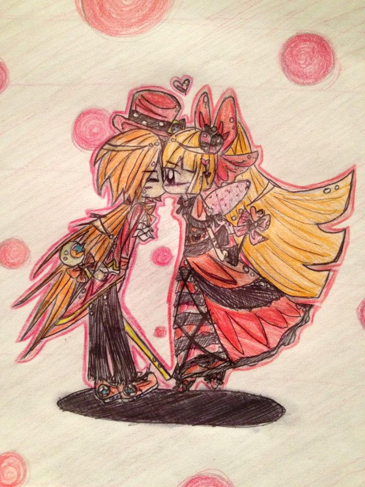Brick X Blossom Mad Hatter and Queen of Hearts by kuku88