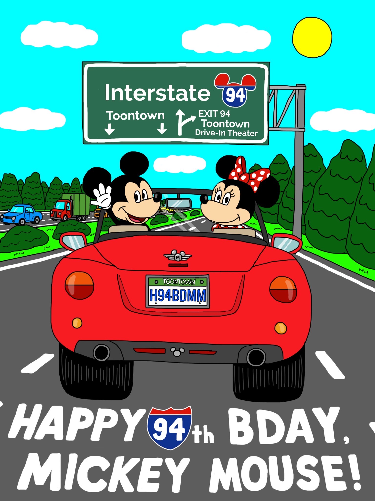 Minnie Driving Mickey and Minnie Mouse Driving on Interstate 94 by 4072whalen on ...