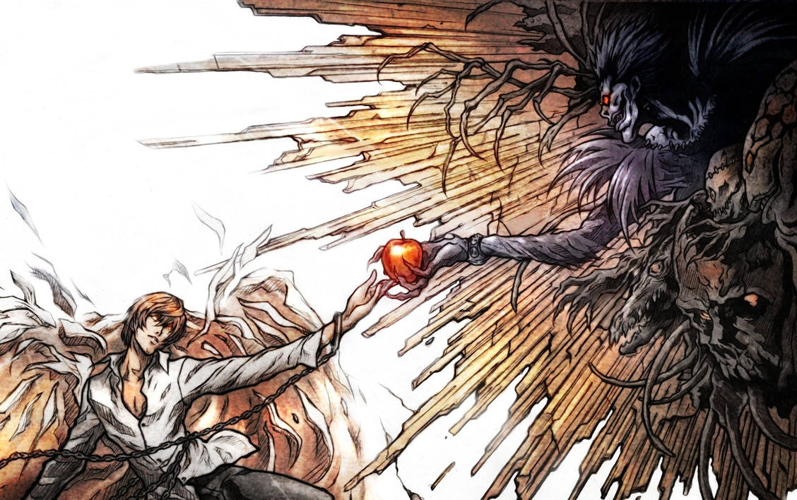 Death Note Ryuk Yagami Light Apples Desktop 2229x1