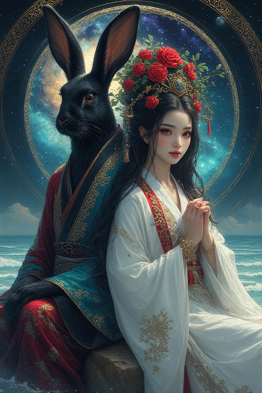 The rabbit and the woman by Velariona on DeviantArt