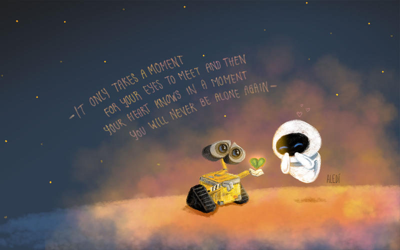 Wall-e and Eva wallpaper by aledi on DeviantArt