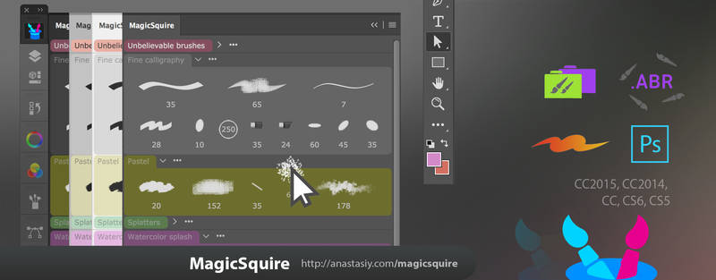 MagicSquire 1.0, organize brushes in groups in PS