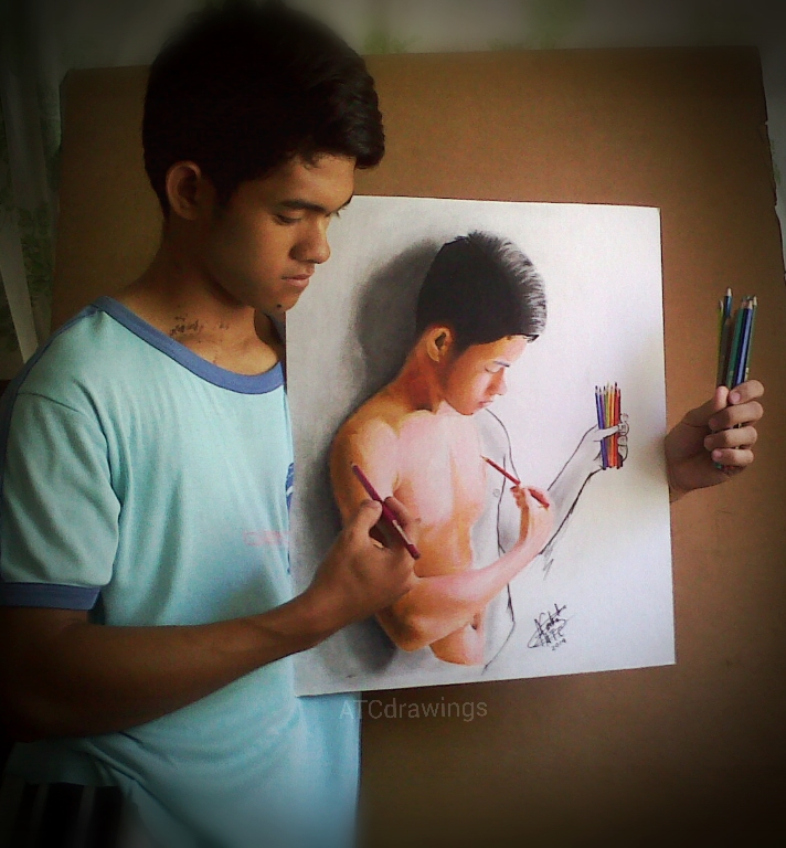 my self and my artwork by Arthur T. Cortez