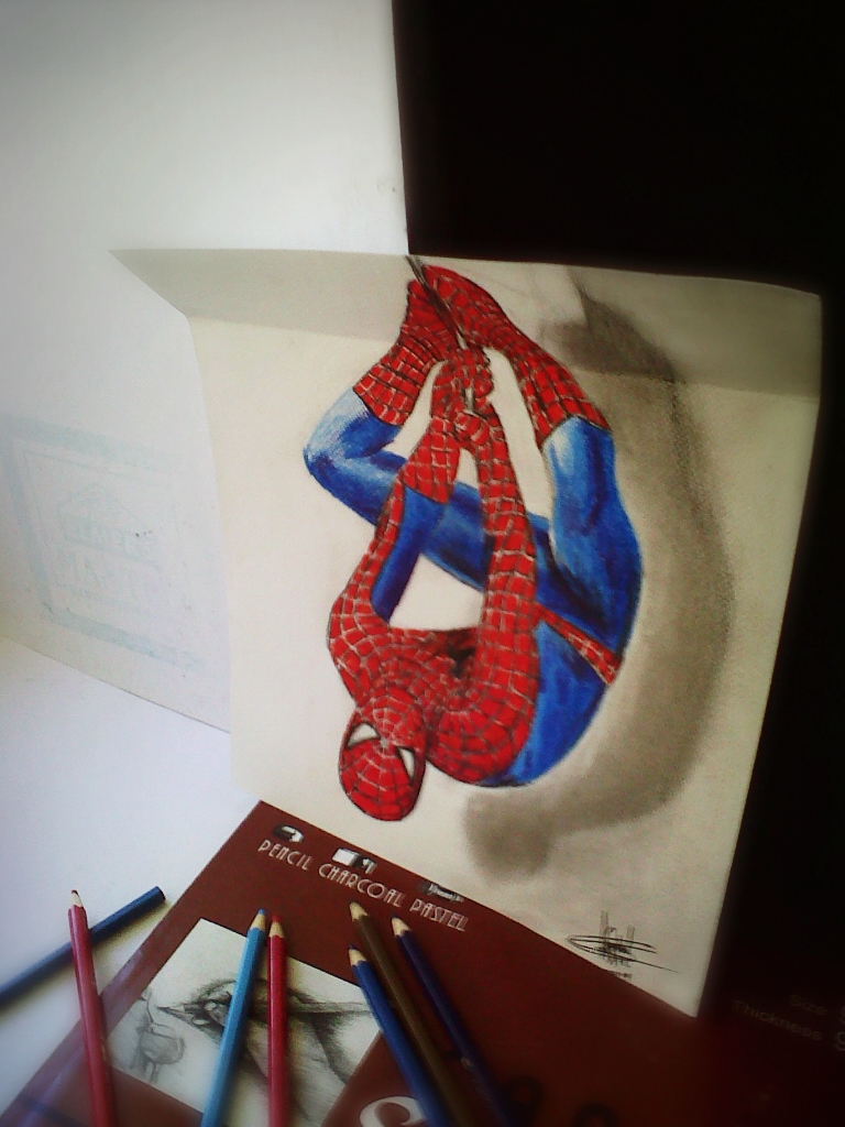 3d drawing spiderman --3d drawing by Arthur T.