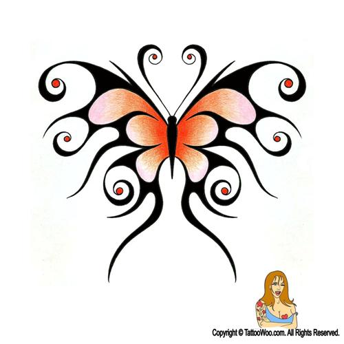 Tribal Butterfly Tattoo Design