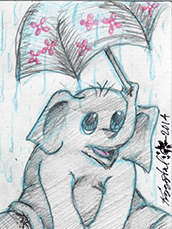 SKetch Card: Rainy Day Elephontis