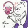 Mewtwo gives a present to Mew