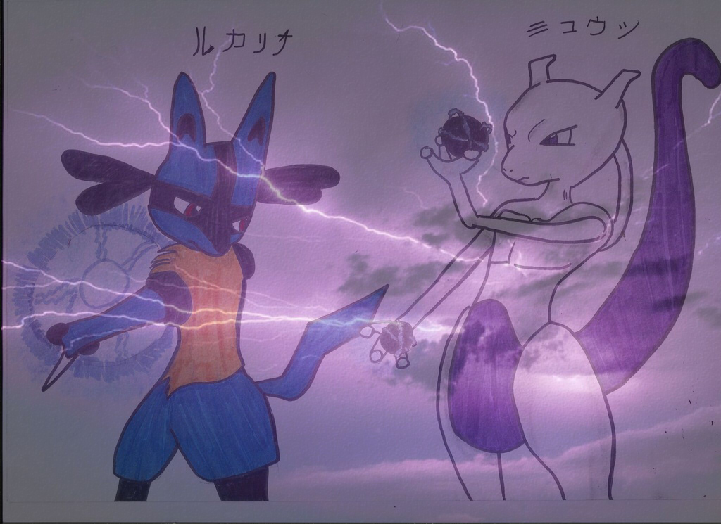 mewtwo lucario wallpaper by